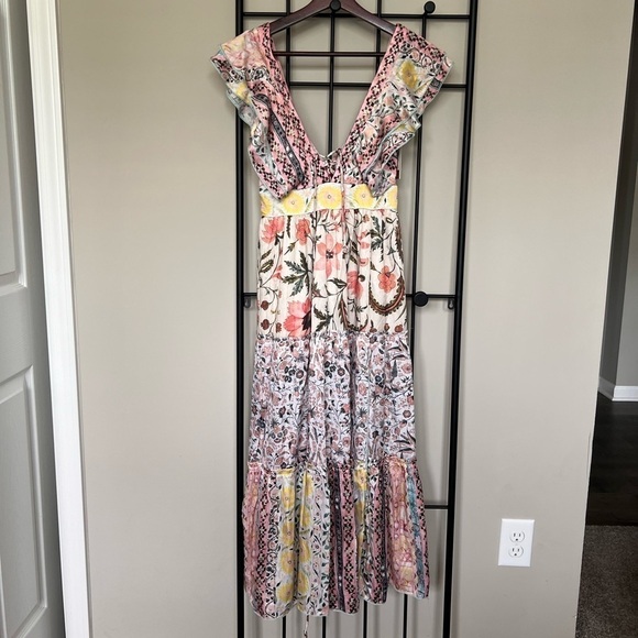 Hemant & Nandita Sakura Multicolor Printed Maxi Dress Sz XS - Picture 3 of 15